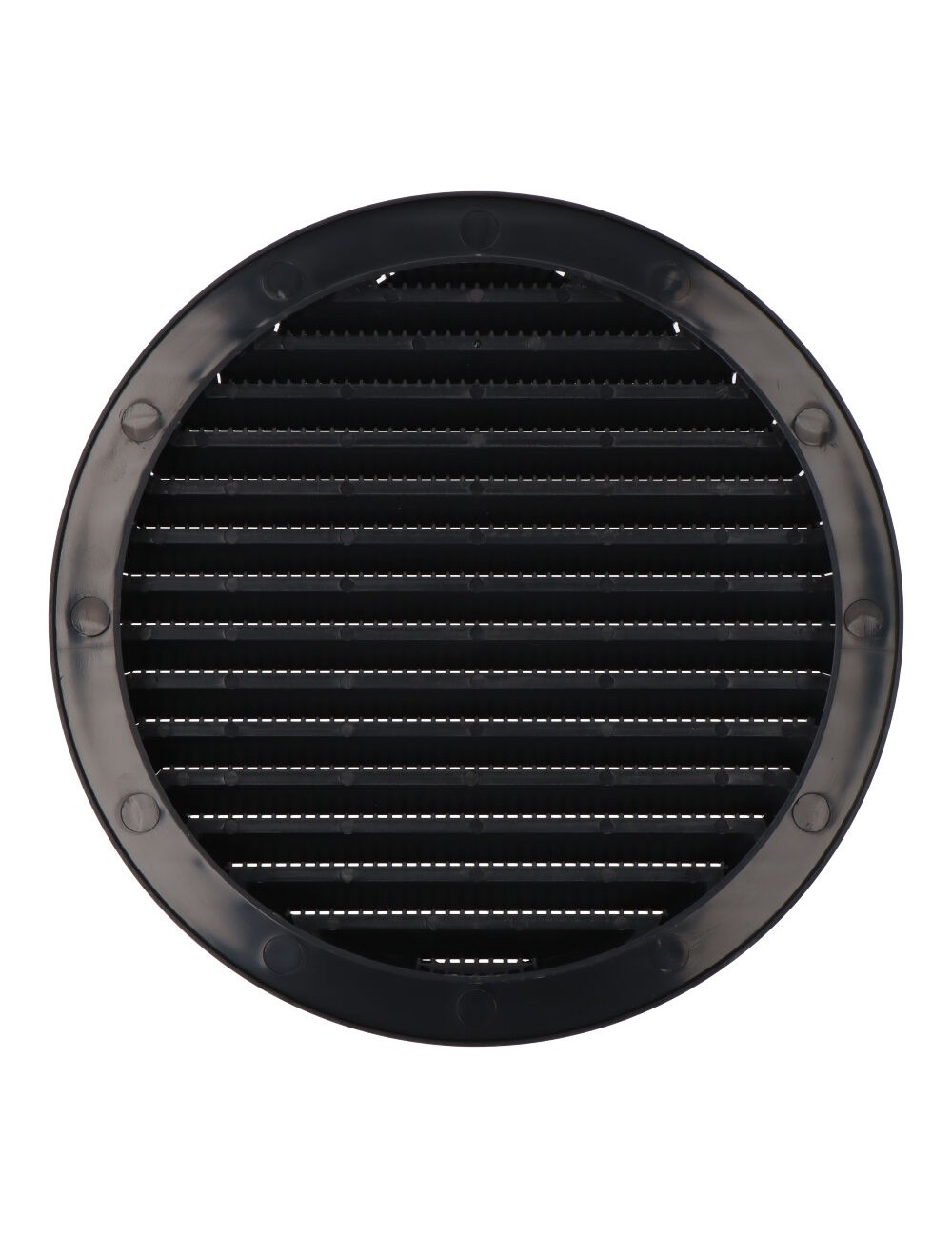 Rejilla ventilación redonda empotrable con mosquitera ø150mm abs gris antracita