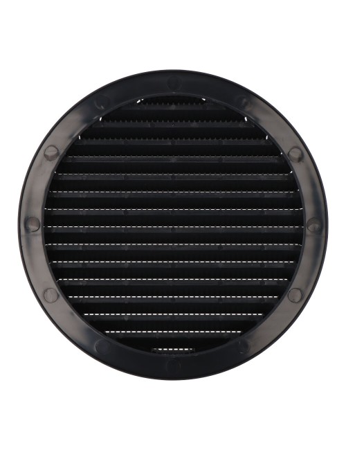 Rejilla ventilación redonda empotrable con mosquitera ø150mm abs gris antracita