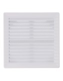 Rejilla ventilación cuadrada empotrable ajustable ø 80-150 con mosquitera 170x170x11,5mm abs blanca