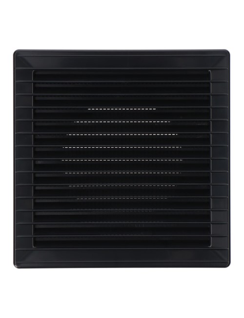 Rejilla ventilación cuadrada empotrable ø 100mm con mosquitera 170x170x10mm abs gris antracita