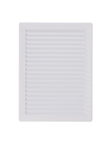 Rejilla ventilacíón rectangular empotrable con mosquitera abs 137x207mm blanco