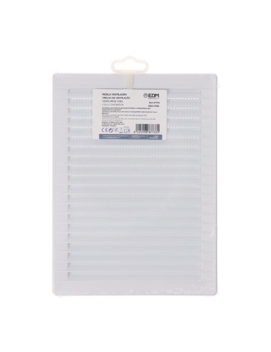 Rejilla ventilacíón rectangular empotrable con mosquitera abs 137x207mm blanco