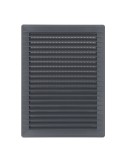 Rejilla ventilacíón rectangular empotrable con mosquitera abs 135x205mm gris