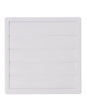 Rejilla ventilación cuadrada empotrable con lamas móviles 170x170mm enclavamiento ø100mm abs blanca