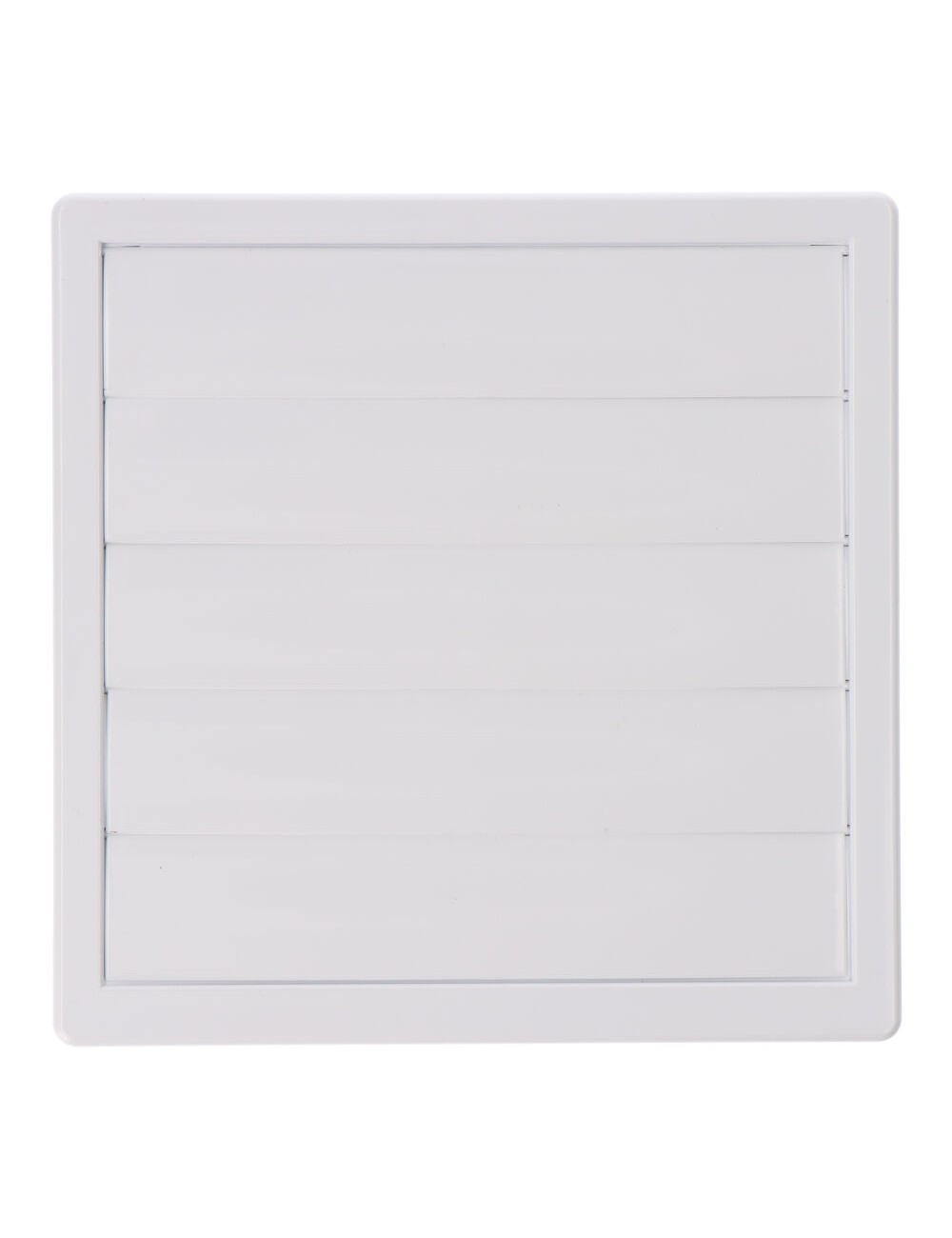 Rejilla ventilación cuadrada empotrable con lamas móviles 170x170mm enclavamiento ø100mm abs blanca