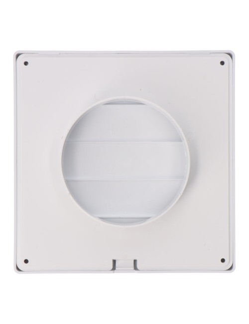 Rejilla ventilación cuadrada empotrable con lamas móviles 170x170mm enclavamiento ø100mm abs blanca