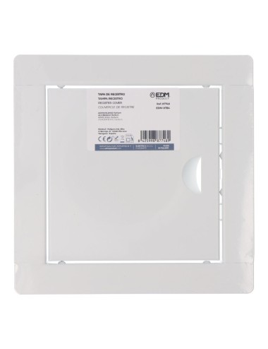 Tapa de registro cuadrada empotrable acero 15x15cm blanca