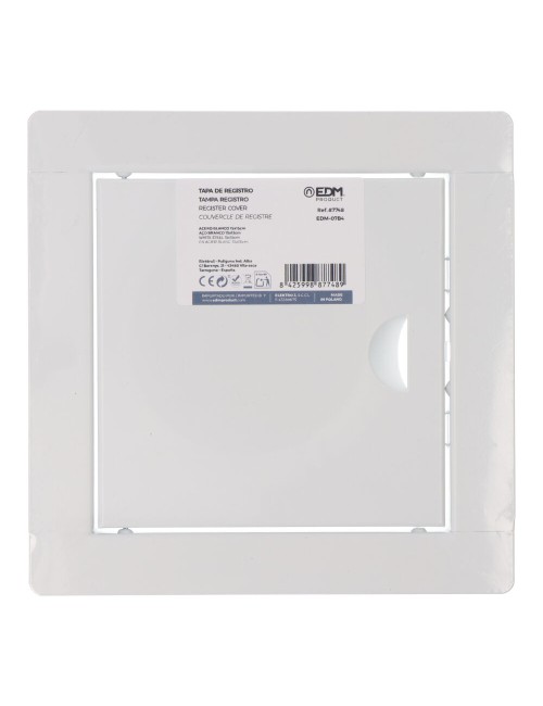 Tapa de registro cuadrada empotrable acero 15x15cm blanca
