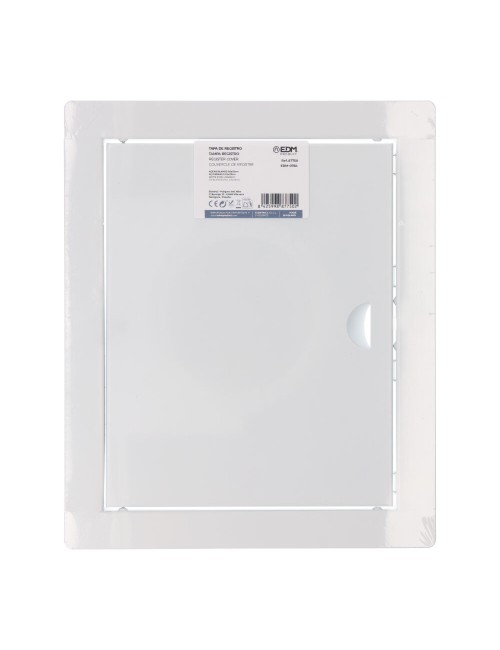 Tapa de registro rectangular empotrable acero 20x25cm blanca