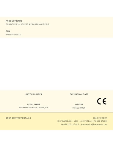 Tira de led 1m 30 leds a pilas blanco frio