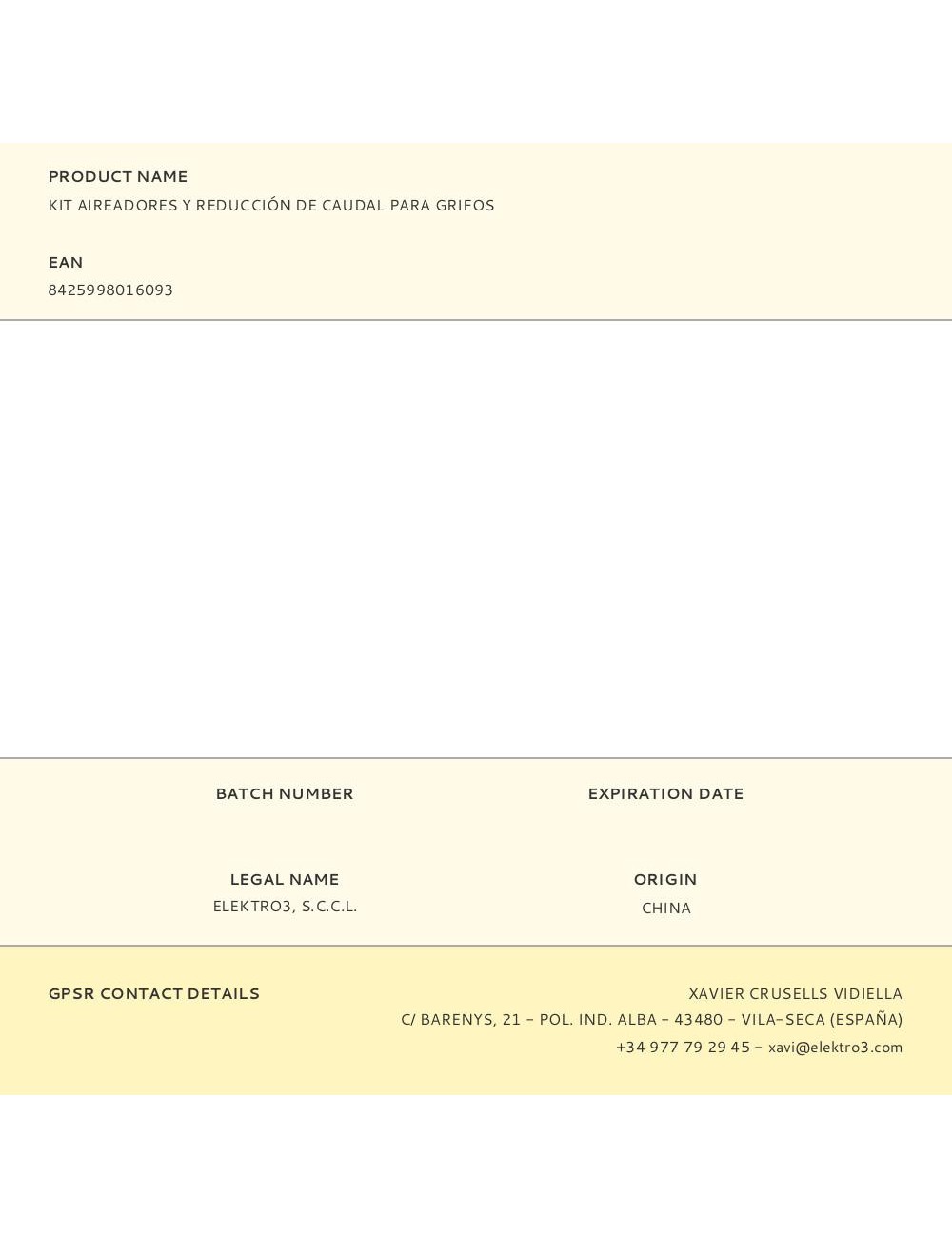 Kit aireadores y reducción de caudal para grifos