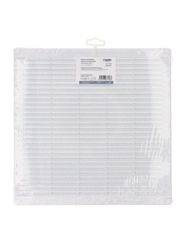 Rejilla ventilación cuadrada con tapones y mosquitera 300x300x7mm abs blanca