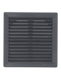 Rejilla ventilación cuadrada empotrable ajustable ø 80-150 con mosquitera 170x170x11,5mm abs gris