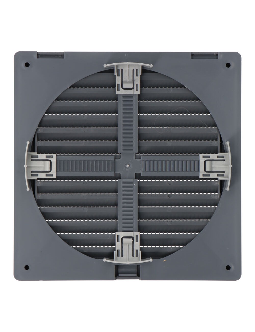 Rejilla ventilación cuadrada empotrable ajustable ø 80-150 con mosquitera 170x170x11,5mm abs gris