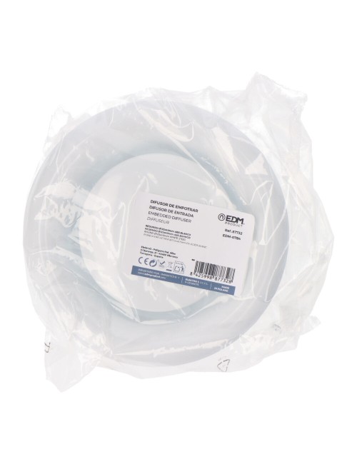 Difusor de empotrar redondo ø125x47mm abs blanco