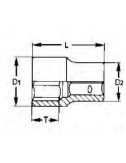VASO DE IMPACTO HEX 1" 1/2" 60 MM 912060 VASO DE IMPACTO HEX 1" 1\2" 60 MM 912060
