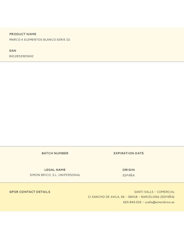 Marco 4 elementos blanco serie 10.