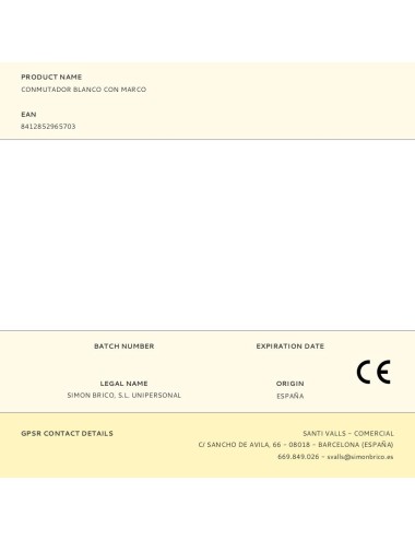 Conmutador blanco con marco