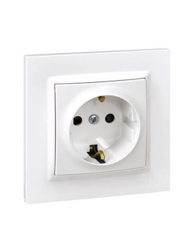 Enchufe 2p+t tipo f blanco con marco