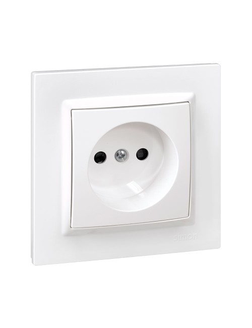 Enchufe bipolar blanco con marco