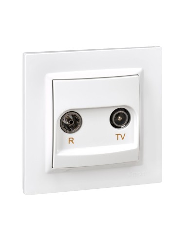 Toma televisión final blanco con marco