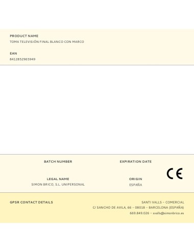 Toma televisión final blanco con marco