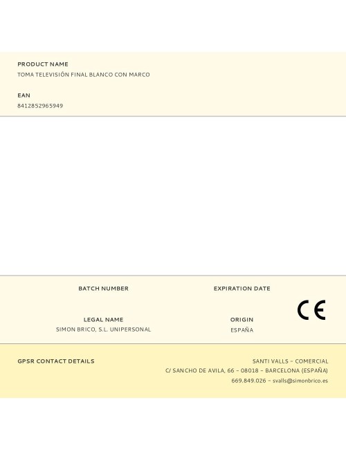 Toma televisión final blanco con marco