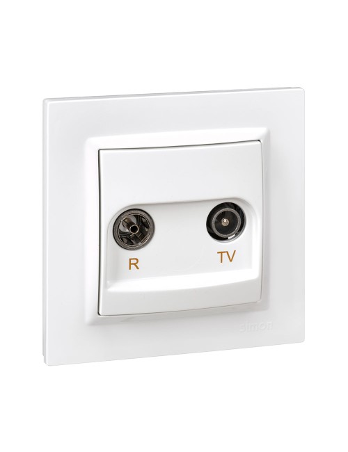 Toma televisión intermedia blanco