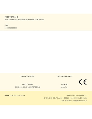 Doble base enchufe con tt blanco con marco