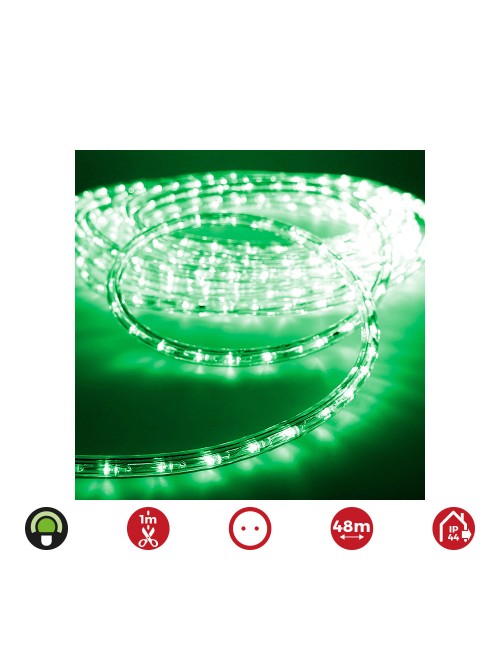 Tubo flexiled 2 vias fijo 48 m 30 leds/m ip44 verde