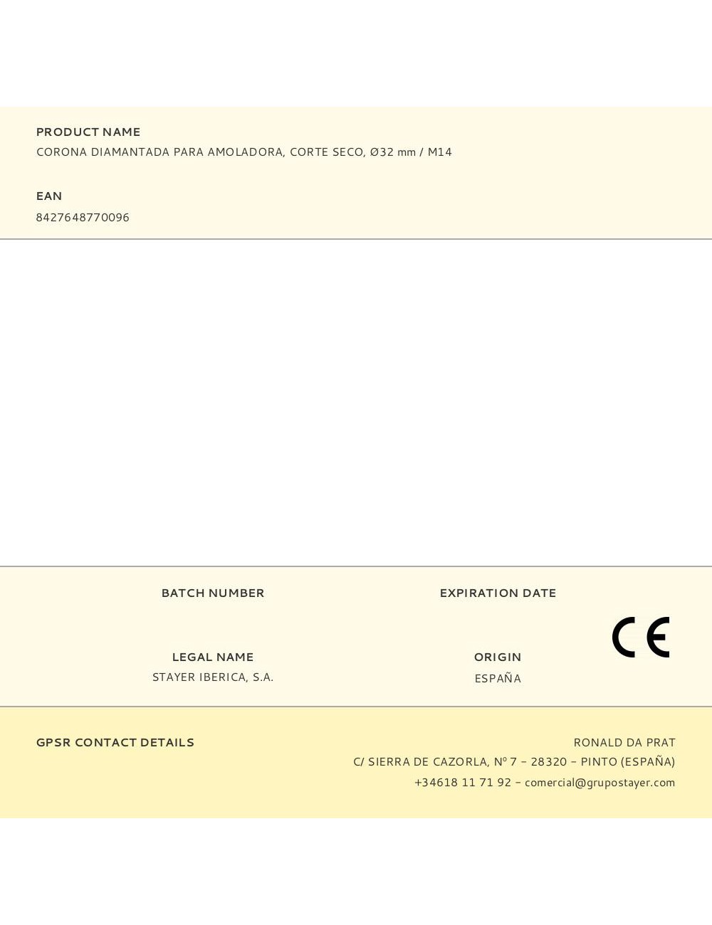 Corona diamantada para amoladora, corte seco, ø32 mm / m14