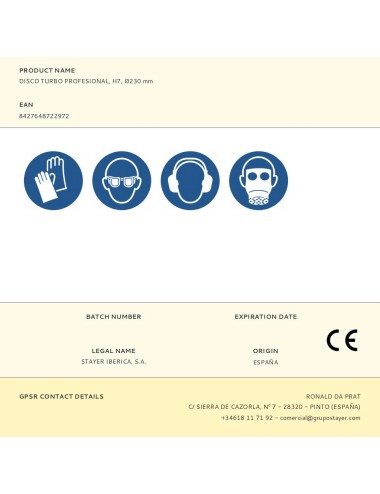 Disco turbo profesional, h7, ø230 mm