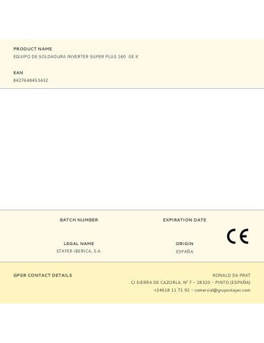 Equipo de soldadura inverter super plus 160 ge k