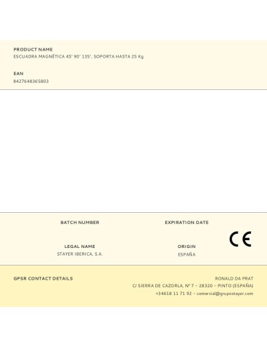 Escuadra magnética 45° 90° 135°, soporta hasta 25 kg