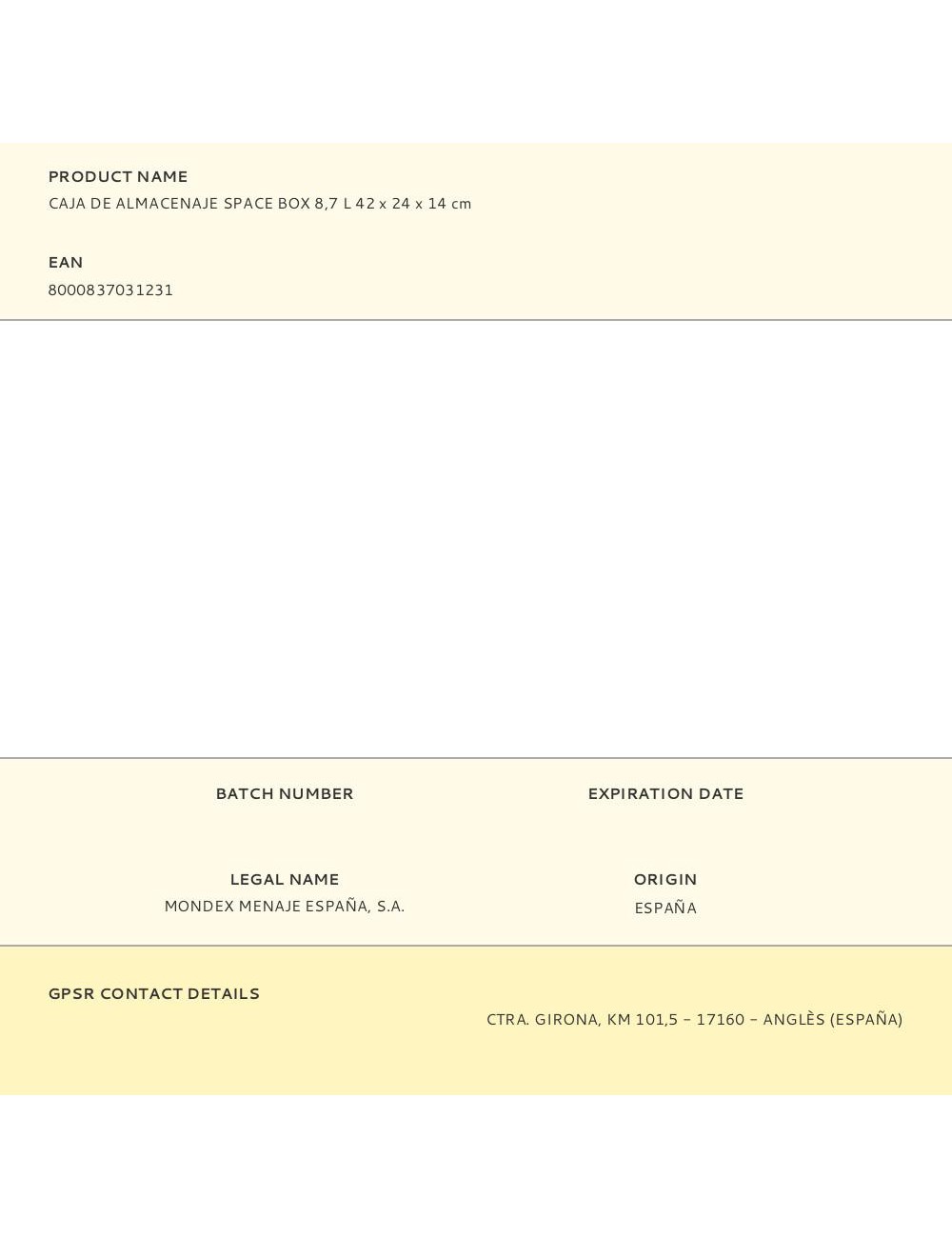 Caja de almacenaje space box 8,7 l 42 x 24 x 14 cm