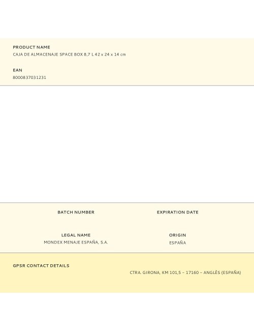 Caja de almacenaje space box 8,7 l 42 x 24 x 14 cm