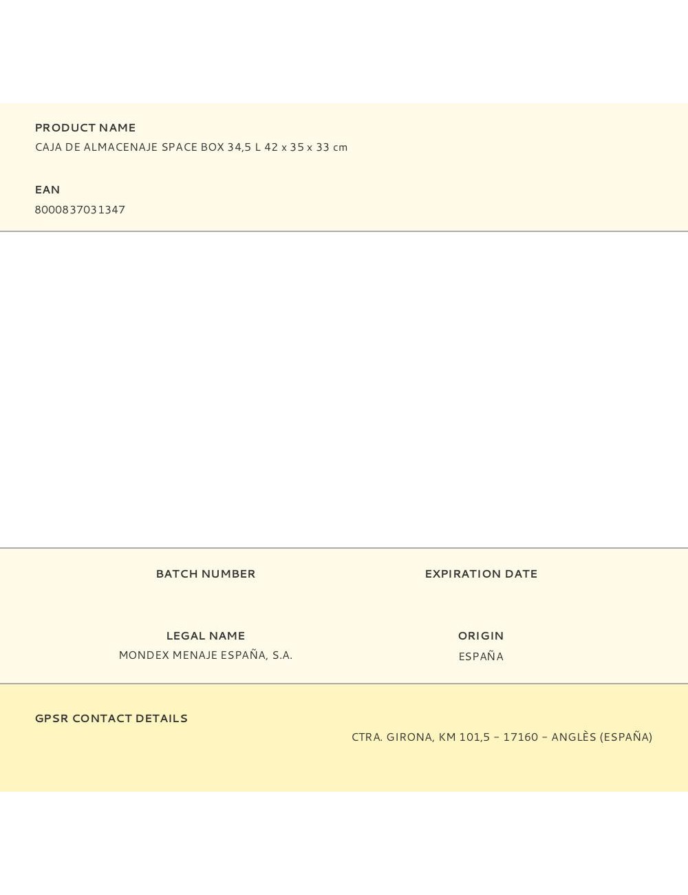 Caja de almacenaje space box 34,5 l 42 x 35 x 33 cm