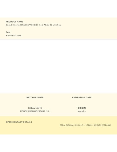 Caja de almacenaje space box 34 l 70,5 x 42 x 15,5 cm