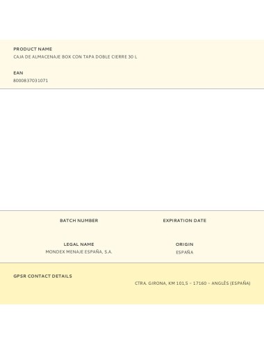 Caja de almacenaje box con tapa doble cierre 30 l