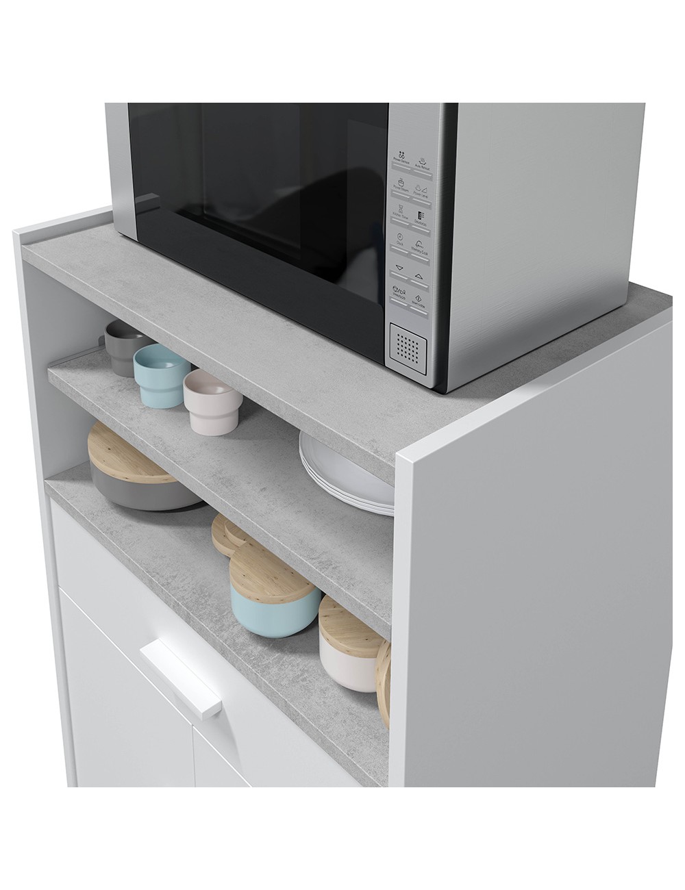 Mueble microondas 1cajón + 2puertas 59 x 40 x 92 cm tidy