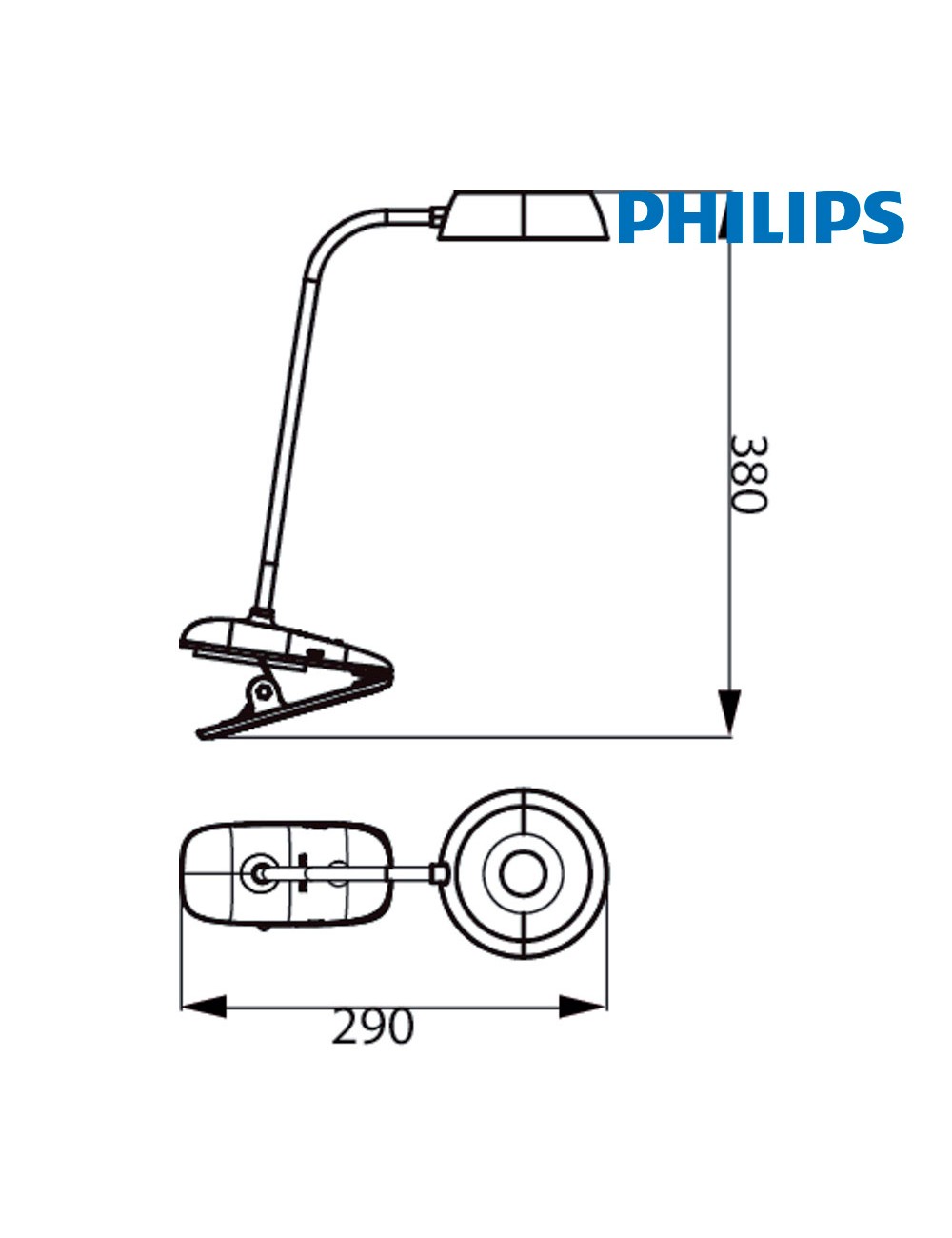 Flexo pinza led 3 w 4.000 k blanco