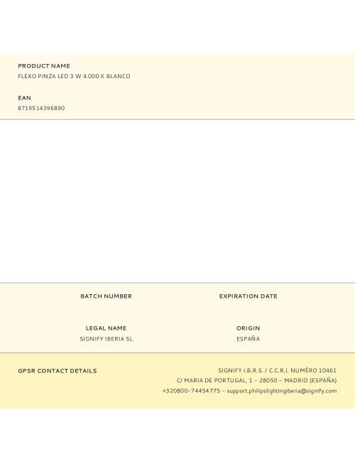 Flexo pinza led 3 w 4.000 k blanco