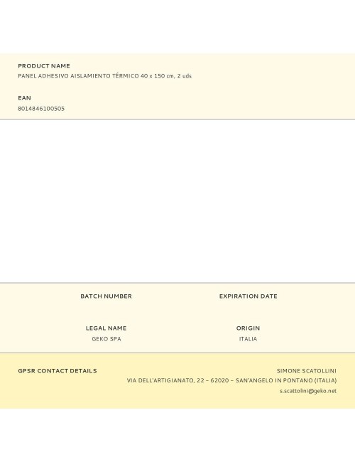 Panel adhesivo aislamiento térmico 40 x 150 cm, 2 uds