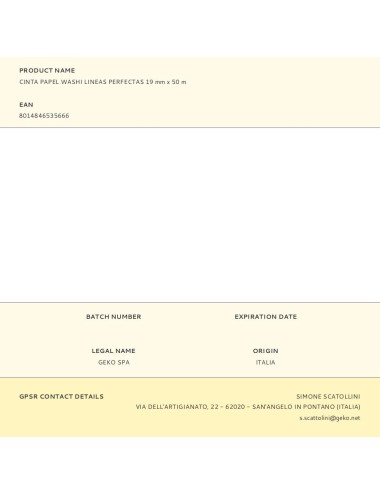 Cinta papel washi lineas perfectas 19 mm x 50 m