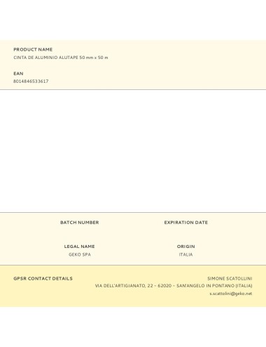 Cinta de aluminio alutape 30 micras 50 mm x 50 m