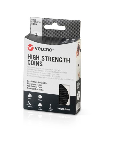 Monedas adhesivas de cierre ultrafuerte negras ø45 mm, 6 pares