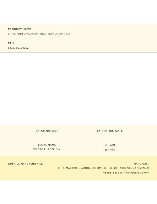 Cinta adhesiva extrafina negra 20 mm x 5 m