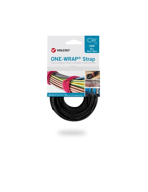Brida one-wrap® strap, 20 x 200 mm, 25 uds, negra