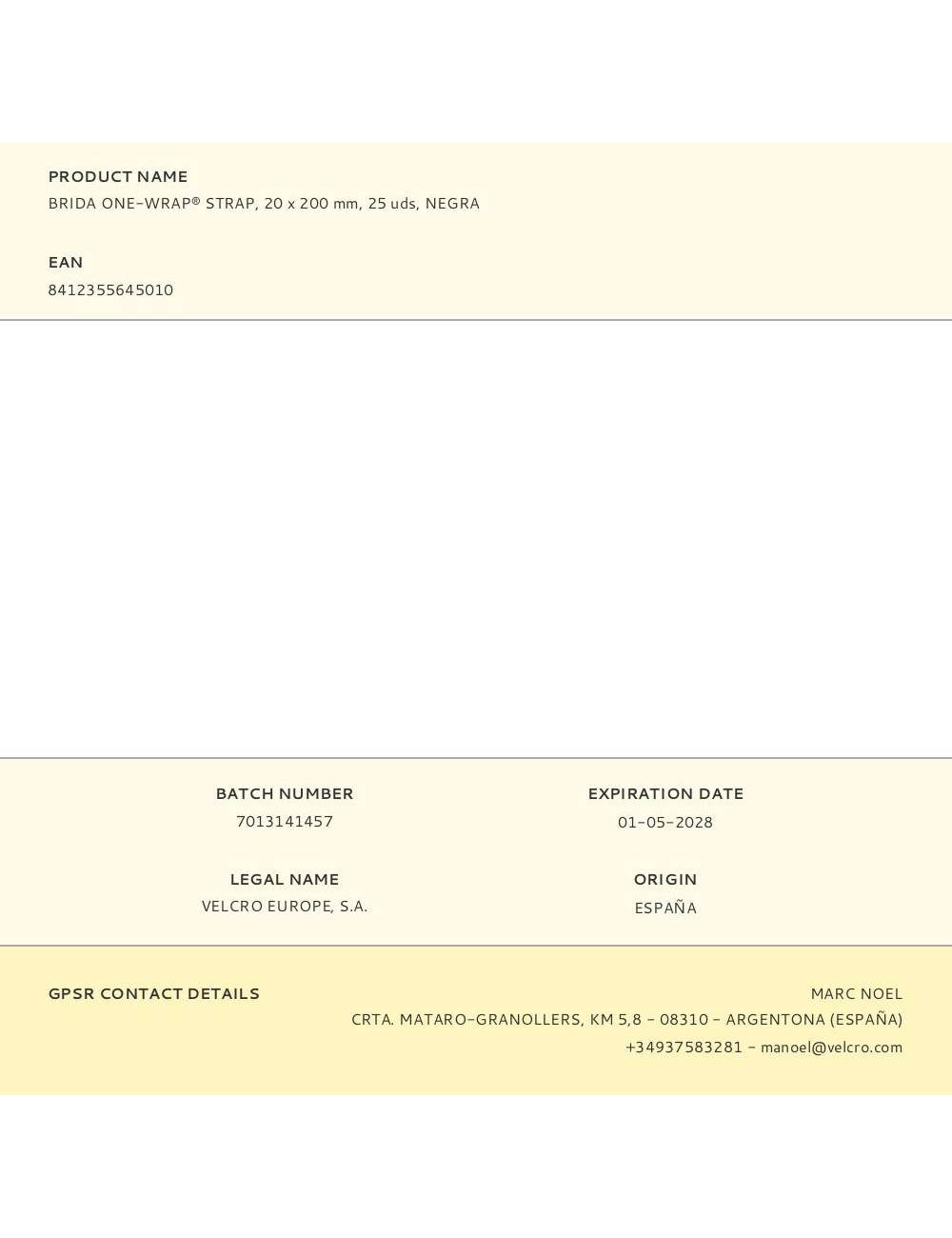 Brida one-wrap® strap, 20 x 200 mm, 25 uds, negra