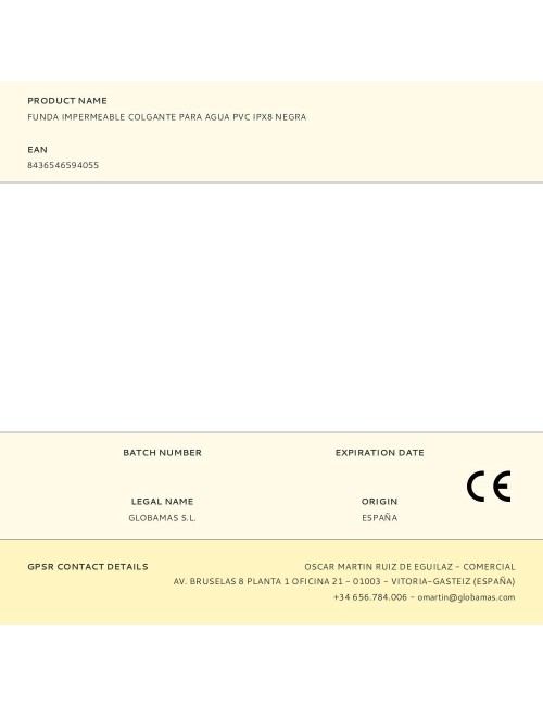 Funda impermeable colgante para agua pvc ipx8 negra